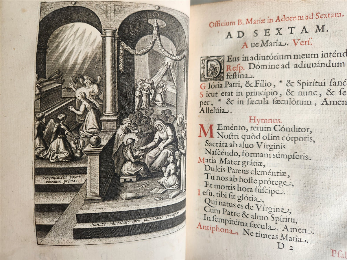1652 PSALMS & PRAYERS DEDICATED to VIRGIN MARY antique PLANTIN PRESS