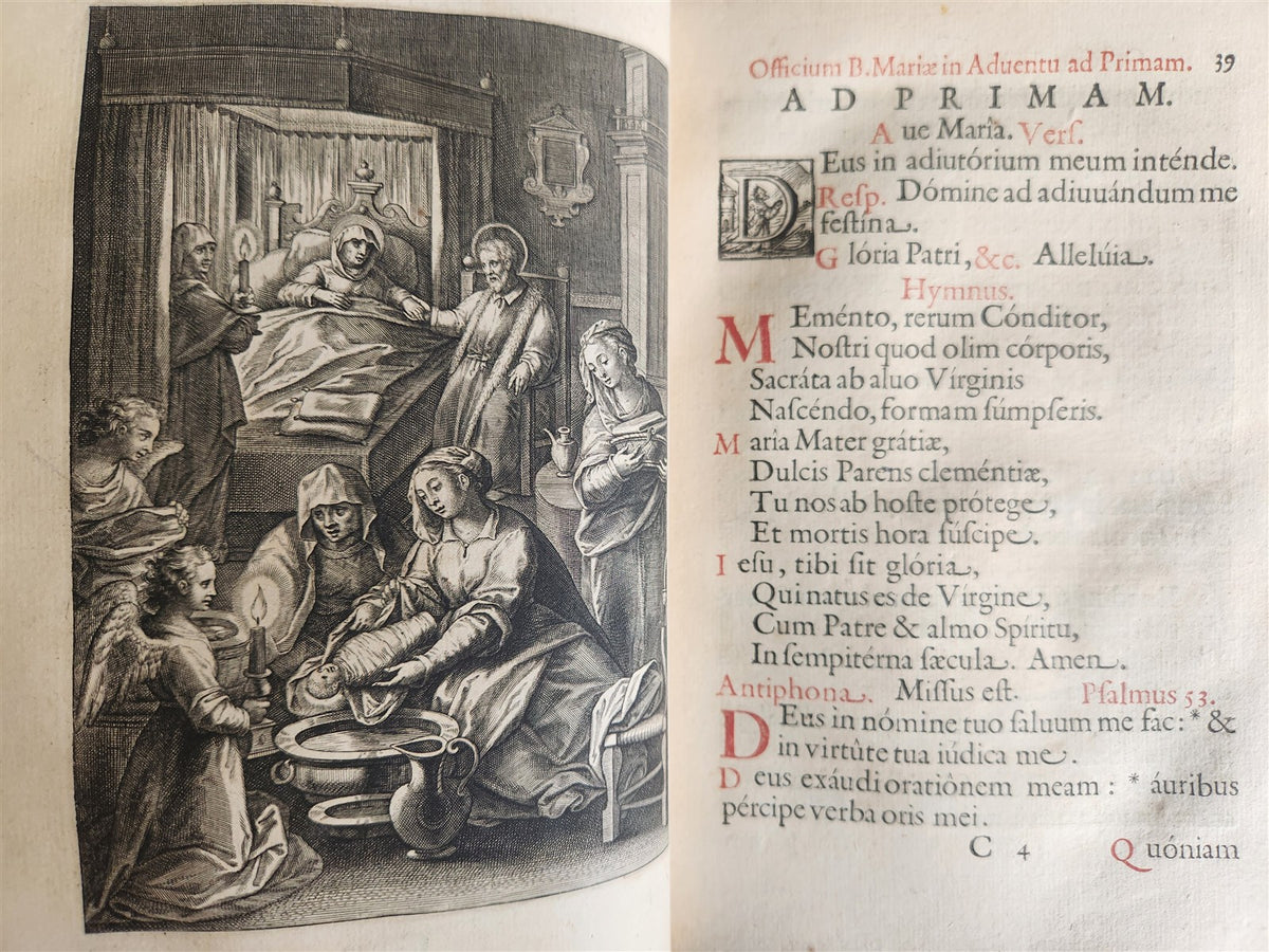 1652 PSALMS & PRAYERS DEDICATED to VIRGIN MARY antique PLANTIN PRESS