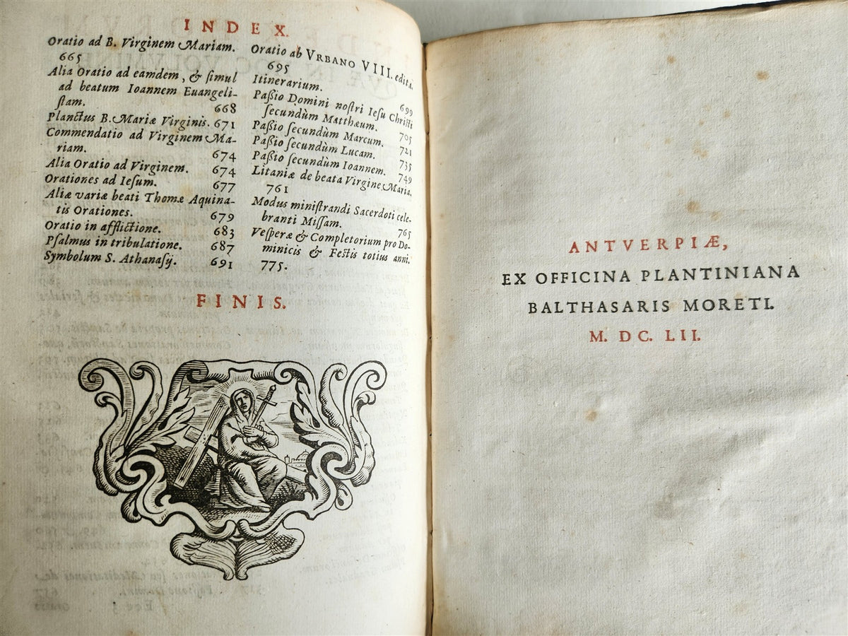 1652 PSALMS & PRAYERS DEDICATED to VIRGIN MARY antique PLANTIN PRESS