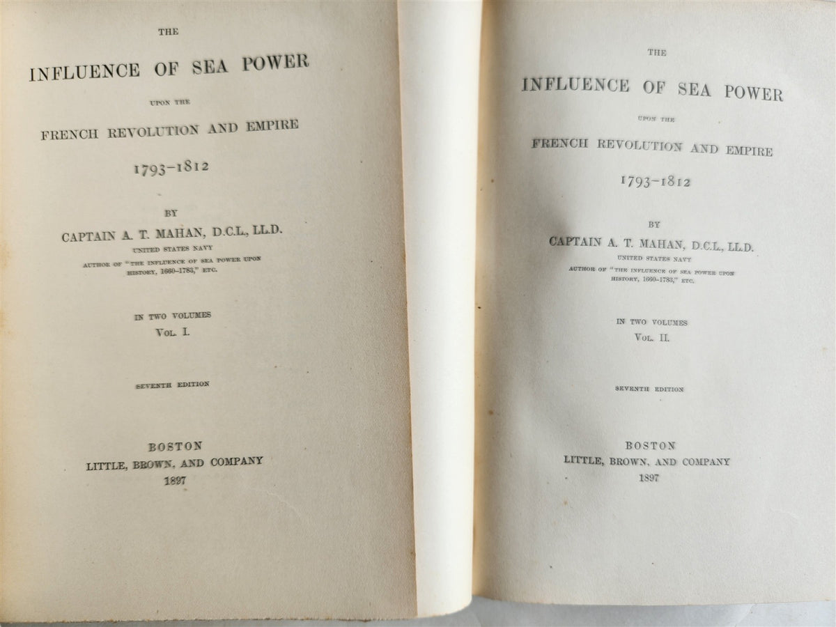 1897 INFLUENCE of SEA POWER UPON FRENCH REVOLUTION & EMPIRE 1793-1812 antique