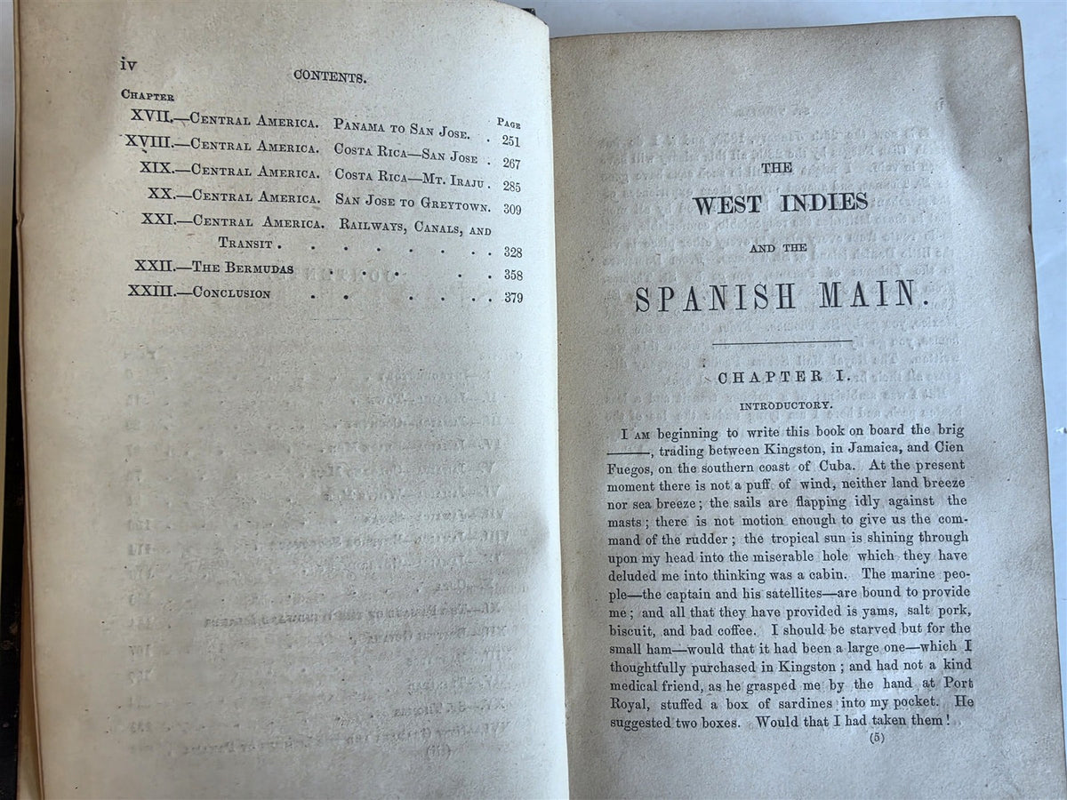 1860 THE WEST INDIES and the SPANISH MAIN by by Anthony Trollope PRE CIVIL WAR