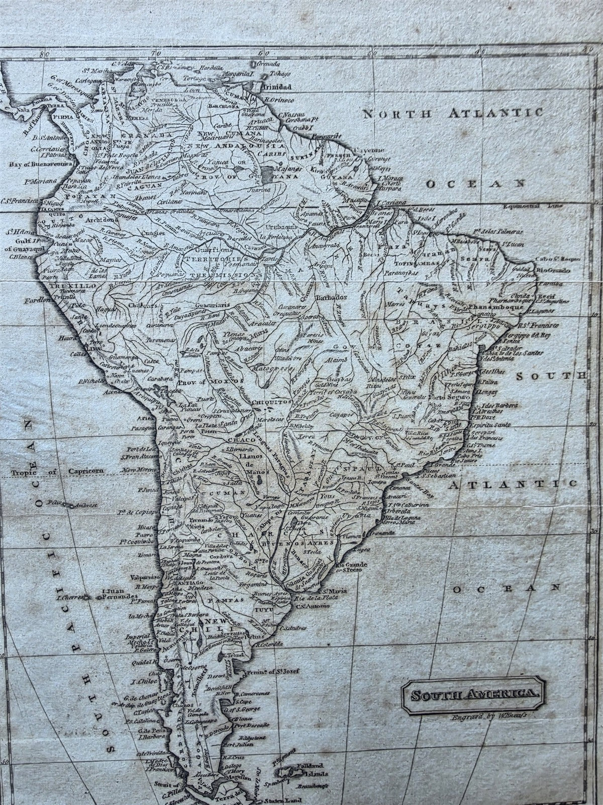 late 1700 - 1800s LOT of 4 MAPS of SOUTH AMERICA antique