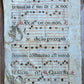 16th cent. ANTIPHONAL MUSIC CHART VELLUM MANUSCRIPT antique LITURGICAL in LATIN
