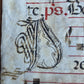 16th cent. ANTIPHONAL MUSIC CHART VELLUM MANUSCRIPT antique LITURGICAL in LATIN