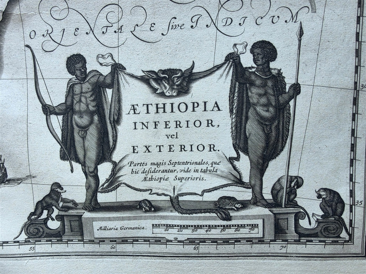 1640s ETHIOPIA SOUTHERN AFRICA antique MAP Aethiopia by Willem Janszoon Blaeu