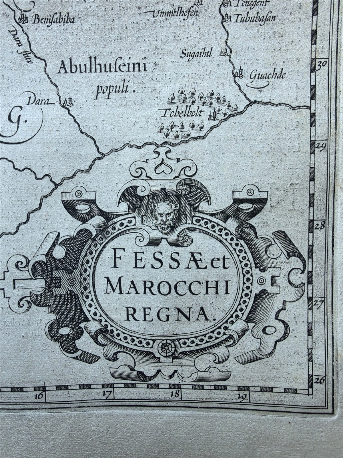 1636 AFRICA KINGDOMS of FEZ & MOROCCO antique MAP by GERARD MERCATOR