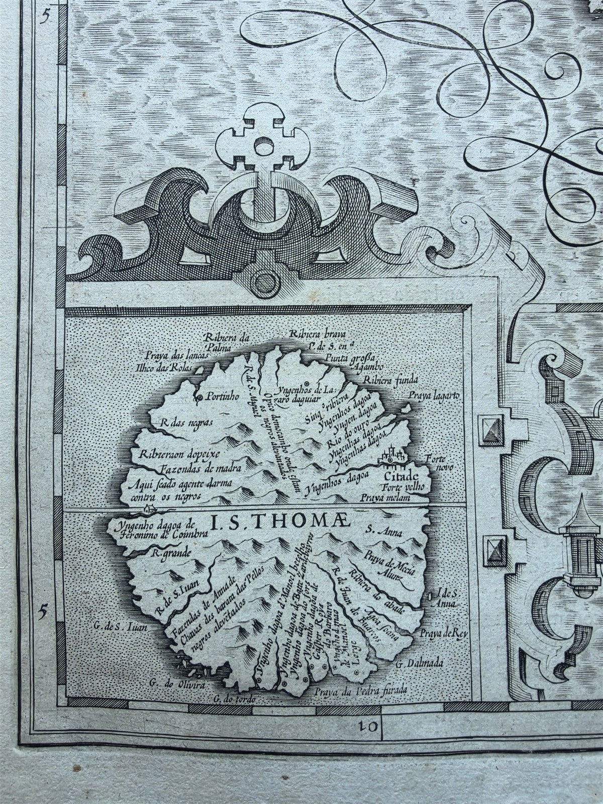 1630s AFRICA NEW DESCRIPTION OF GUINEA antique MAP by JODOCUS HONDIUS