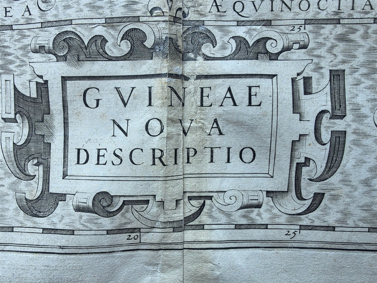 1630s AFRICA NEW DESCRIPTION OF GUINEA antique MAP by JODOCUS HONDIUS