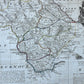 1760s UNITED KINGDOM antique MAP of REDNORSHIRE & BRECKNOCKSHIRE in WALES
