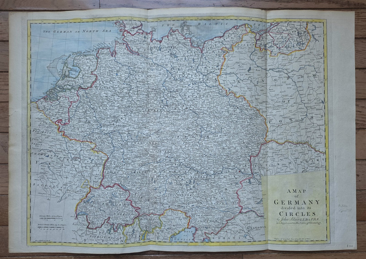1768 antique MAP of GERMANY DIVIDED INTO ITS CIRCLES