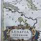 1639 MAP of GERMANY POLAND LUSATIA by JANSSON antique AUTHENTIC hand colored