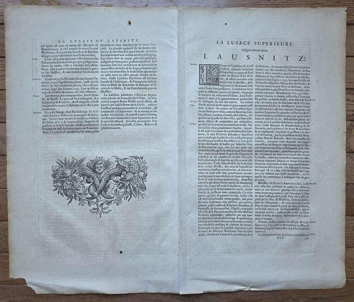 1639 MAP of GERMANY POLAND LUSATIA by JANSSON antique AUTHENTIC hand colored