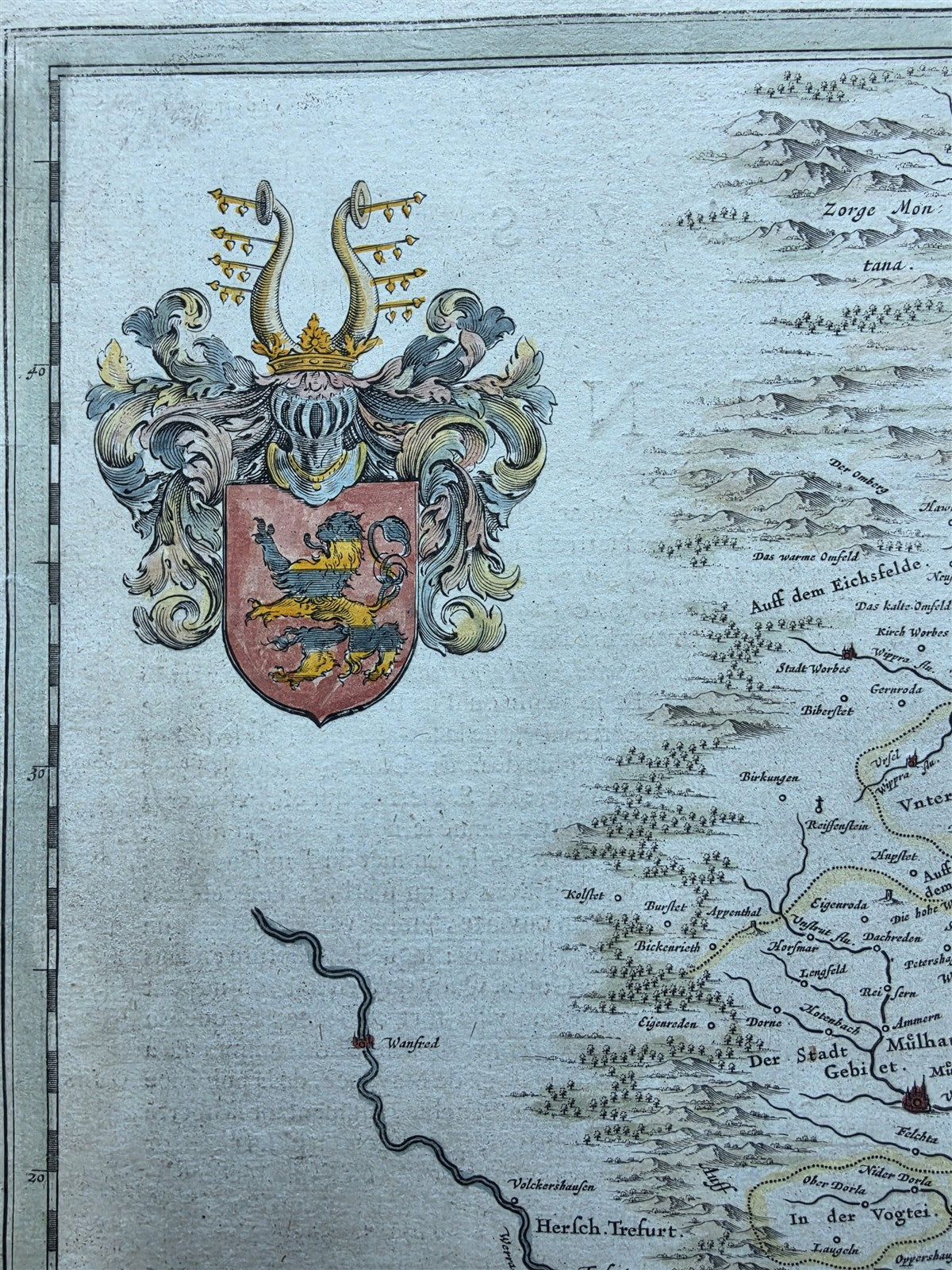 1640s THURINGIA GERMANY antique MAP by Willem & Joan Blaeu