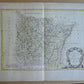1771 MAP of FRANCE antique CARTE des GOUVERNEMENIS de LORRAINE et D'ALSACE