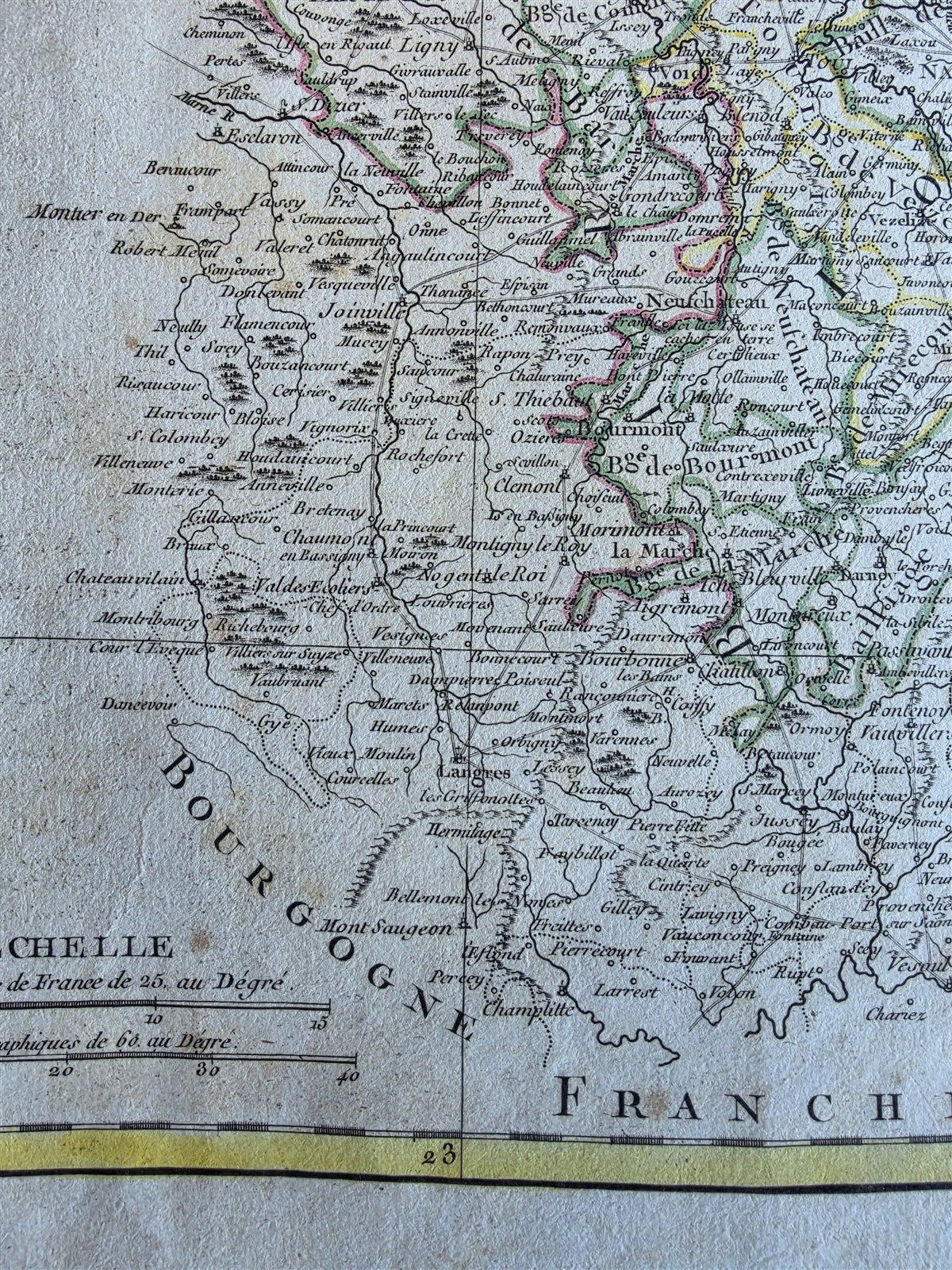 1771 MAP of FRANCE antique CARTE des GOUVERNEMENIS de LORRAINE et D'ALSACE