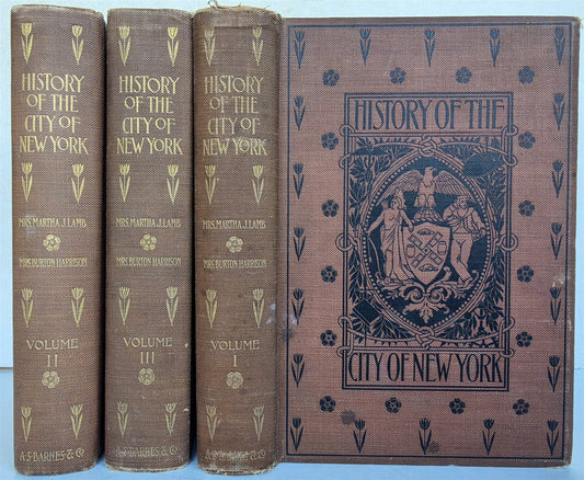 1896 HISTORY of CITY of NEW YORK ITS ORIGIN RISE & PROGRESS antique 3 VOLUMES