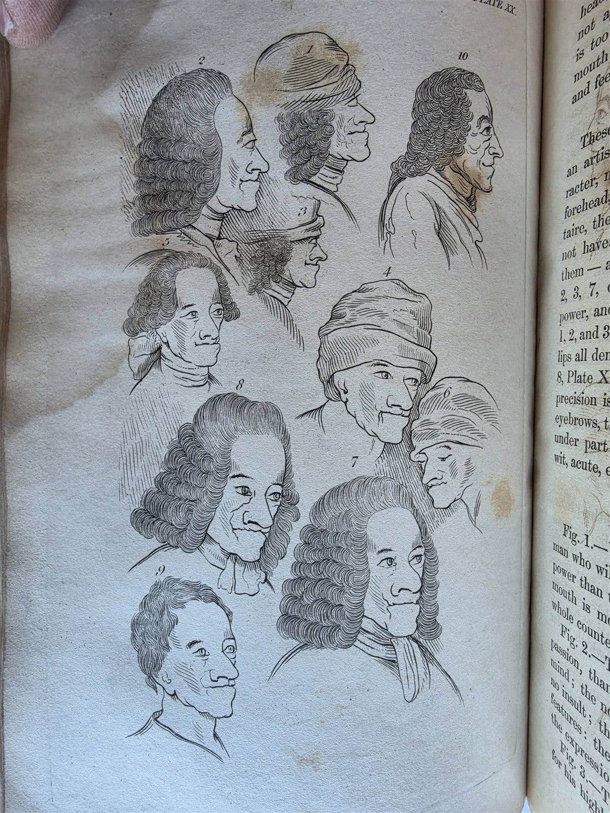 1850 ESSAYS of PHYSIOGNOMY by JOHN CASPAR LAVATER antique ILLUSTRATED