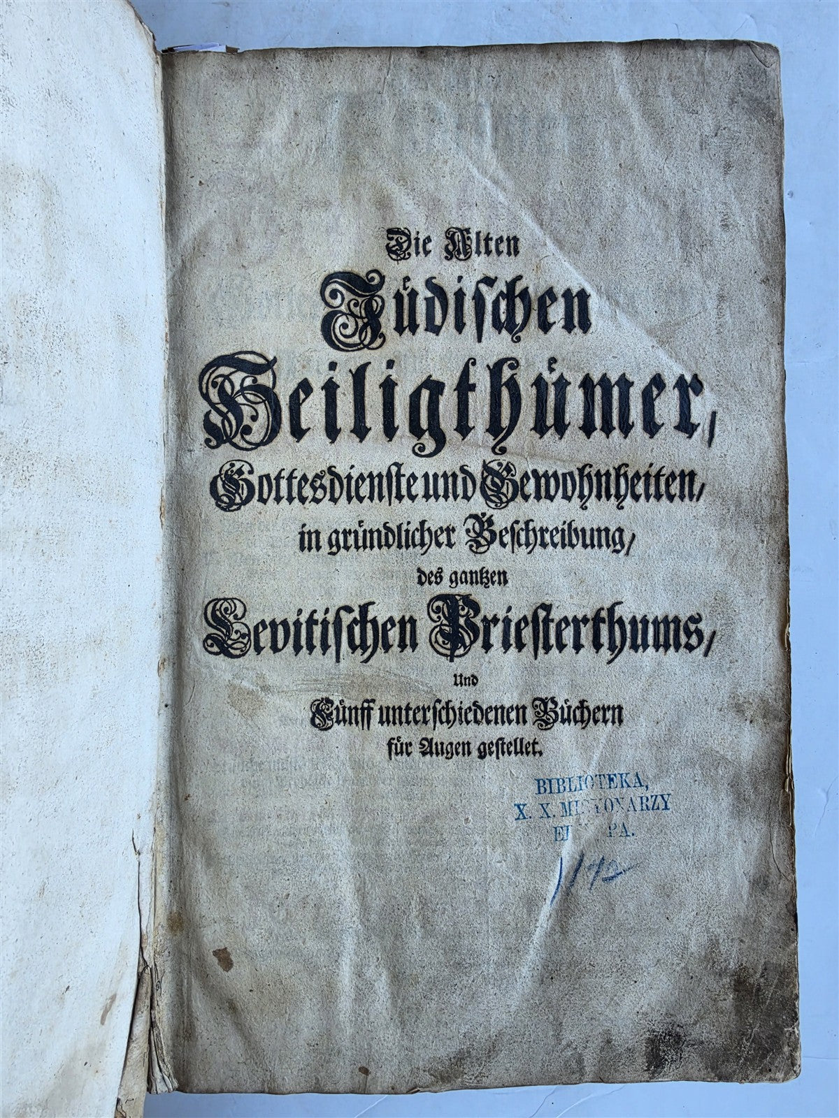 1722 JEWISH SANCTUARIES WORSHIPS CUSTOMS antique ILLUSTRATED VELLUM BOUND FOLIO