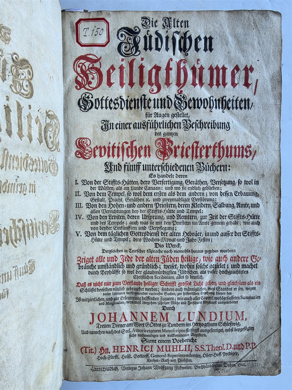 1722 JEWISH SANCTUARIES WORSHIPS CUSTOMS antique ILLUSTRATED VELLUM BOUND FOLIO