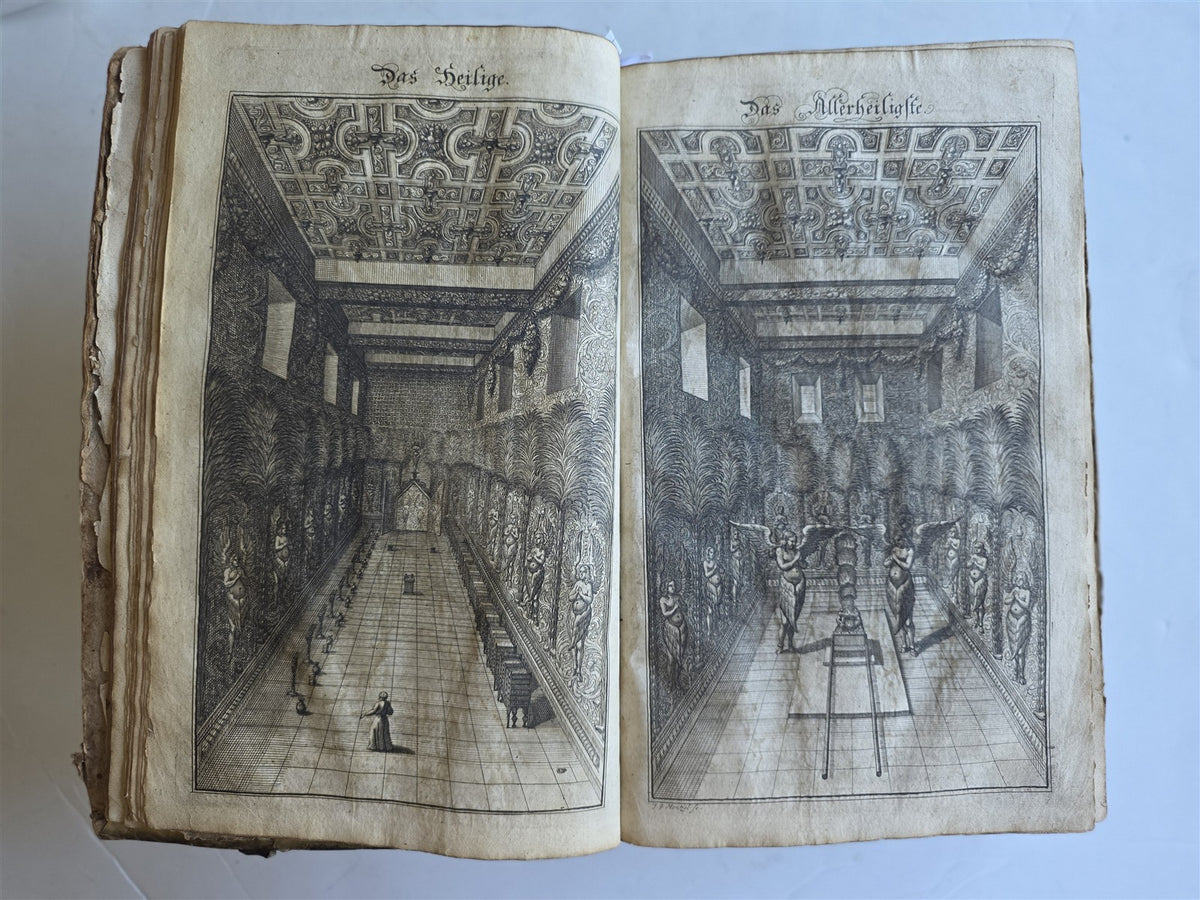 1722 JEWISH SANCTUARIES WORSHIPS CUSTOMS antique ILLUSTRATED VELLUM BOUND FOLIO