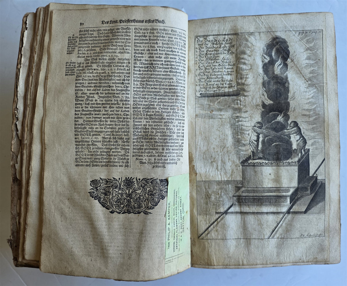 1722 JEWISH SANCTUARIES WORSHIPS CUSTOMS antique ILLUSTRATED VELLUM BOUND FOLIO