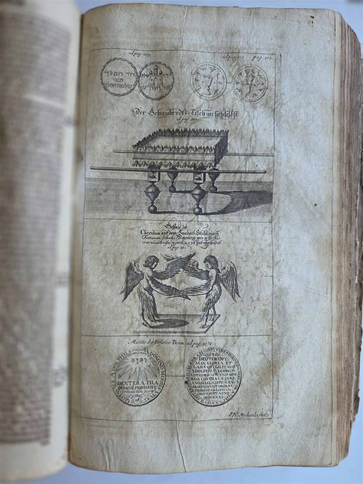 1722 JEWISH SANCTUARIES WORSHIPS CUSTOMS antique ILLUSTRATED VELLUM BOUND FOLIO