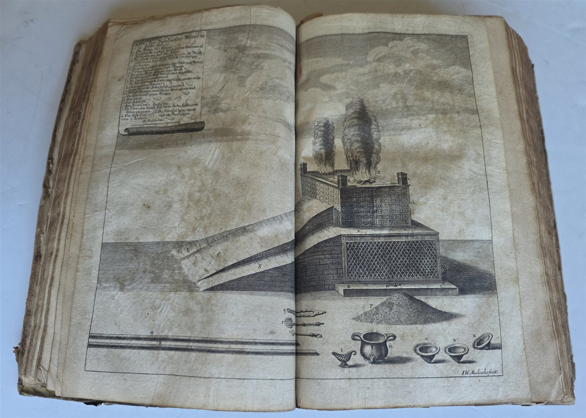 1722 JEWISH SANCTUARIES WORSHIPS CUSTOMS antique ILLUSTRATED VELLUM BOUND FOLIO