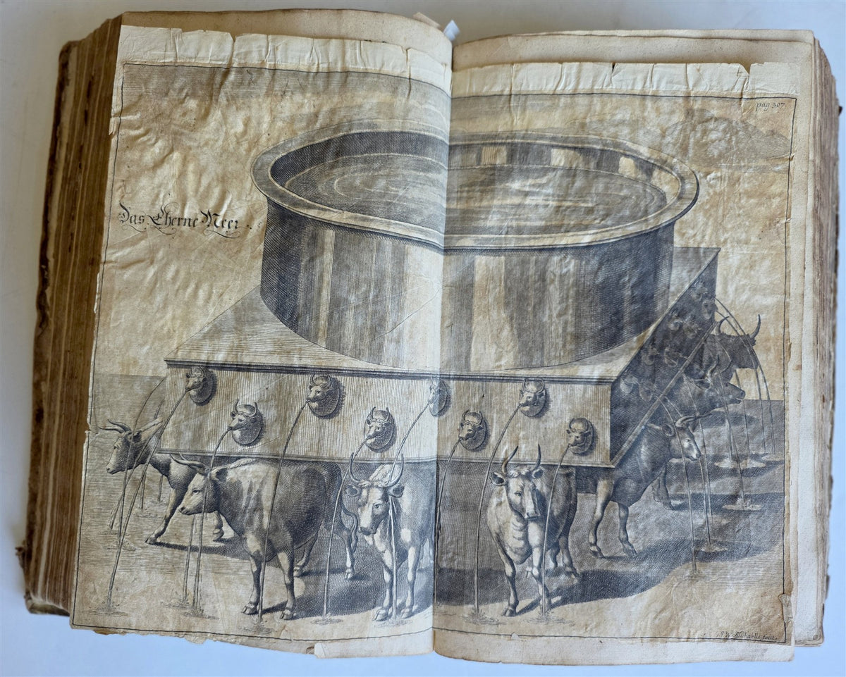 1722 JEWISH SANCTUARIES WORSHIPS CUSTOMS antique ILLUSTRATED VELLUM BOUND FOLIO