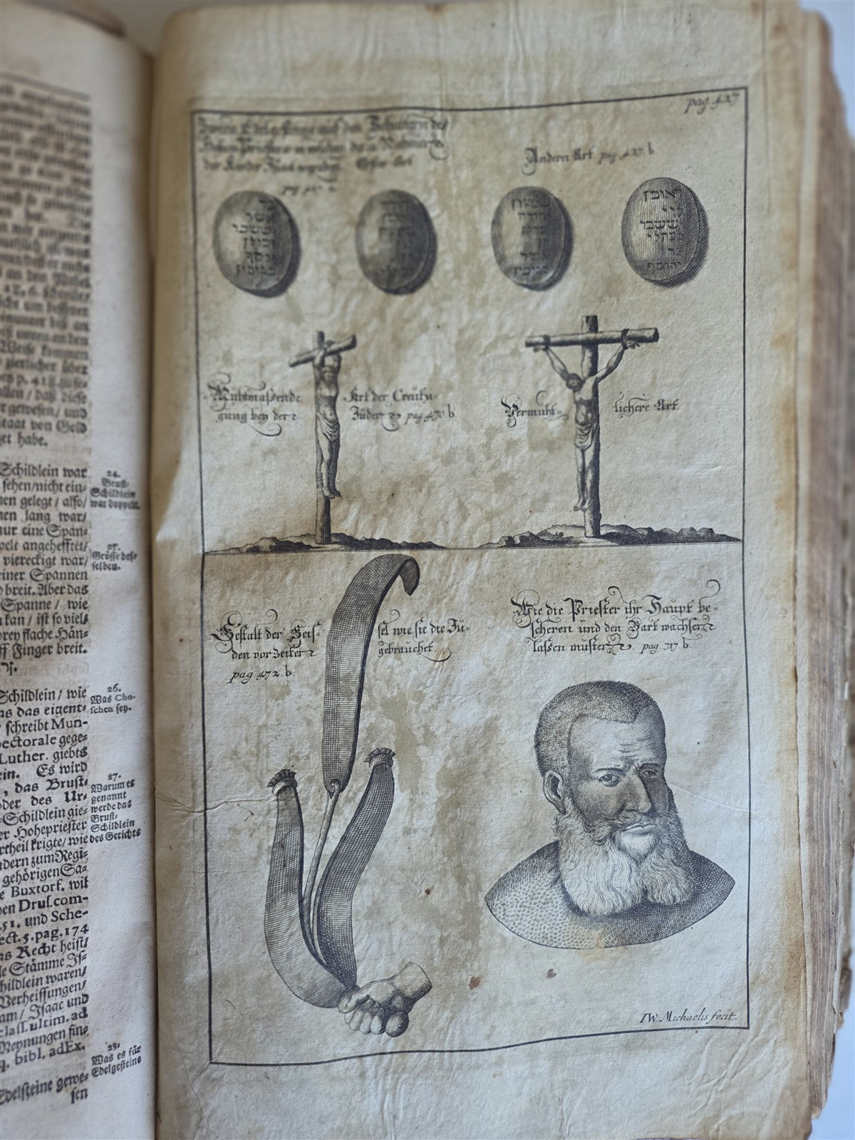 1722 JEWISH SANCTUARIES WORSHIPS CUSTOMS antique ILLUSTRATED VELLUM BOUND FOLIO