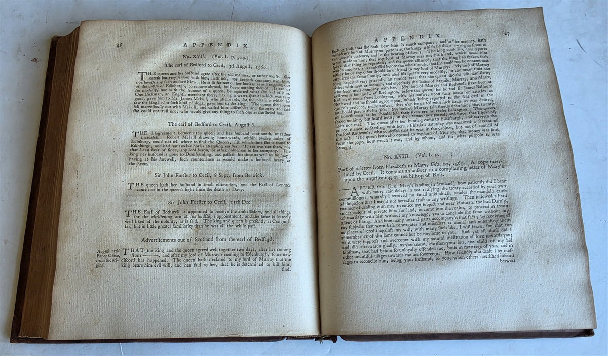 1759 HISTORY OF SCOTLAND by W. ROBERTSON antique 2 VOLUMES