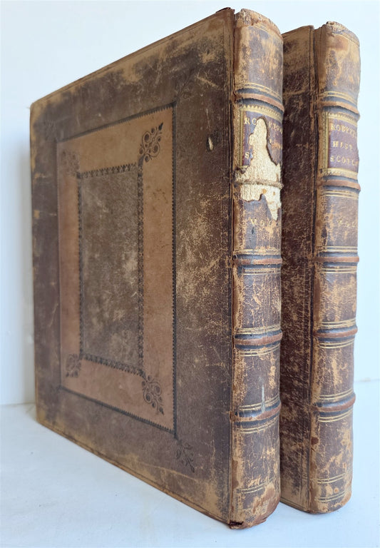 1759 HISTORY OF SCOTLAND by W. ROBERTSON antique 2 VOLUMES