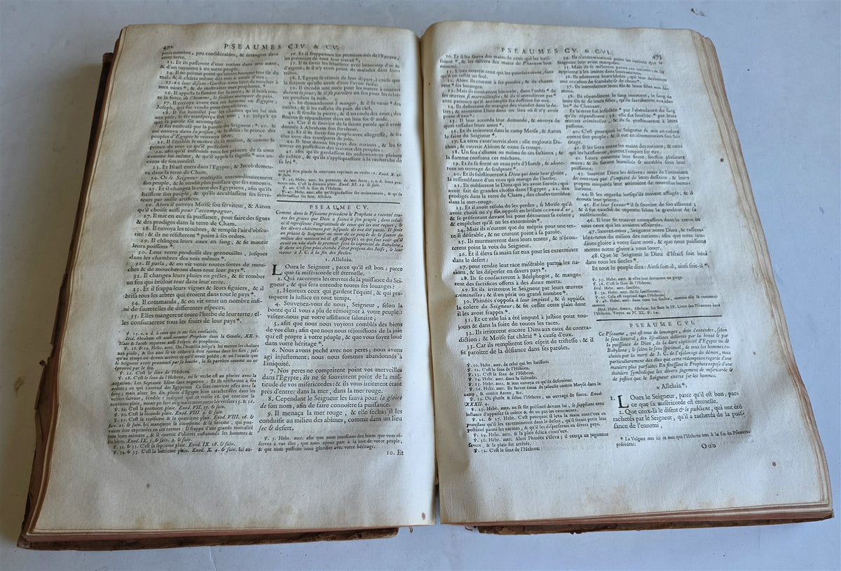 1759 BIBLE in FRENCH antique MASSIVE FOLIO Old & New Testament