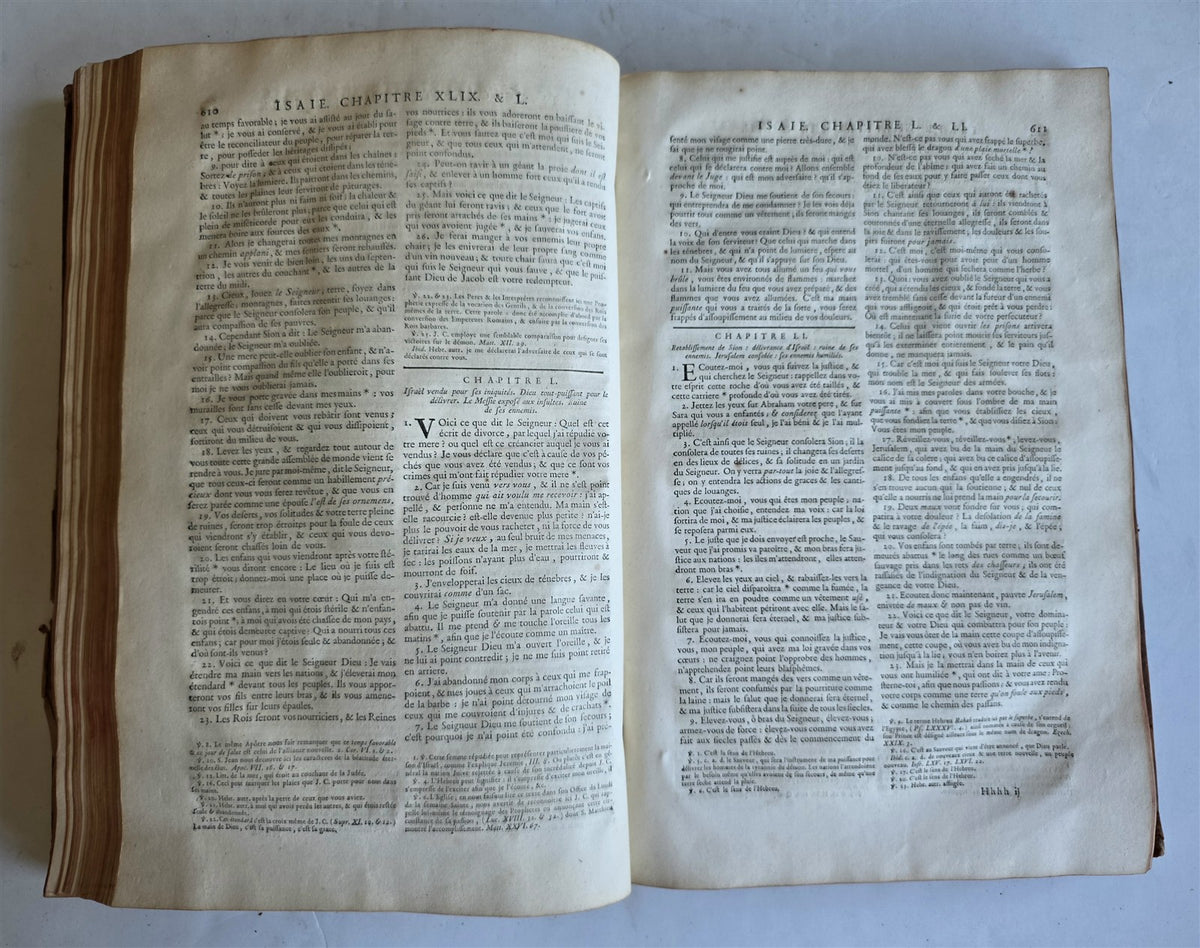 1759 BIBLE in FRENCH antique MASSIVE FOLIO Old & New Testament