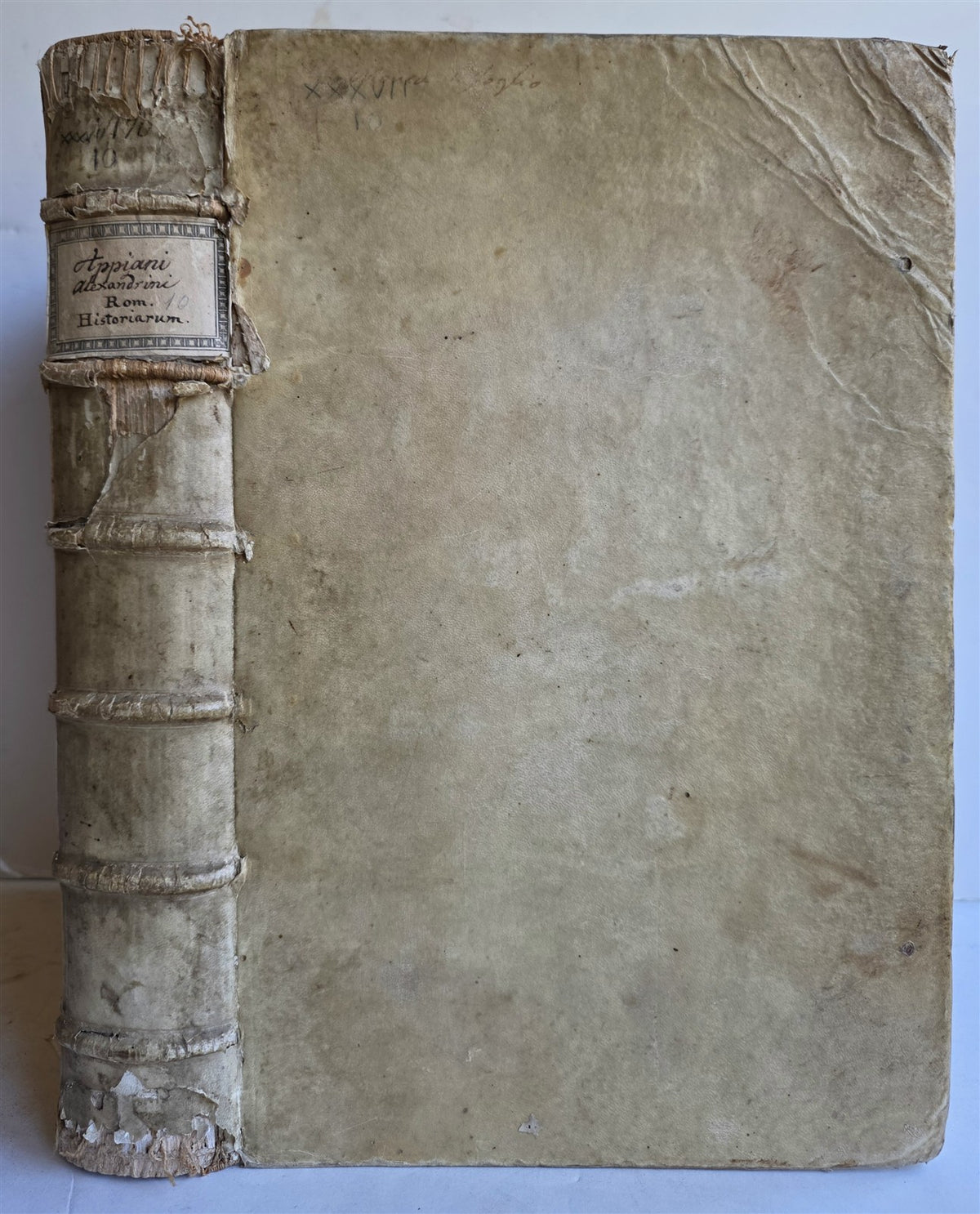 1592 APPIANUS HISTORY antique VELLUM BOUND FOLIO by Henri Estienne GREEK & LATIN