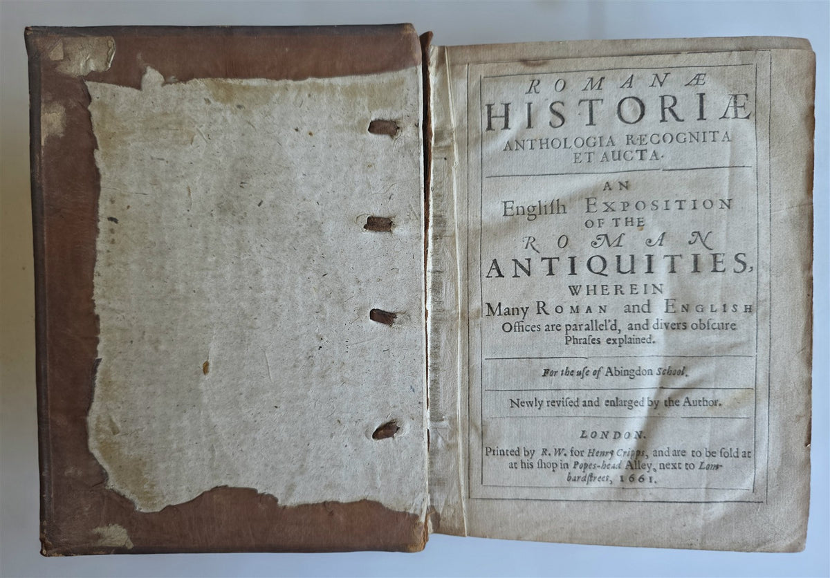 1661 ROMAN HISTORY by Thomas Godwyn antique w/ MOSES & ARON in ENGLISH