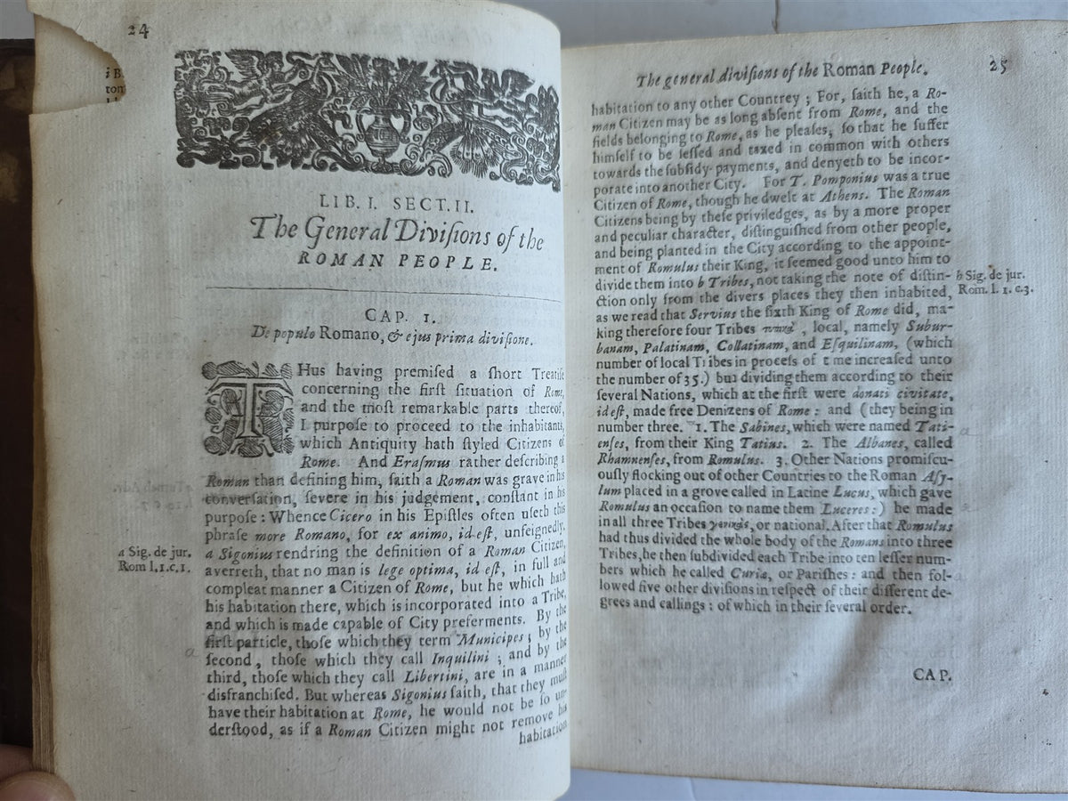 1661 ROMAN HISTORY by Thomas Godwyn antique w/ MOSES & ARON in ENGLISH