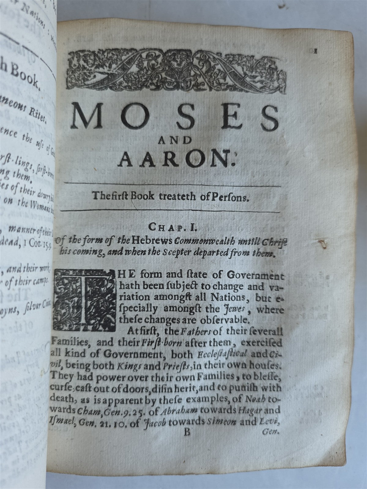1661 ROMAN HISTORY by Thomas Godwyn antique w/ MOSES & ARON in ENGLISH