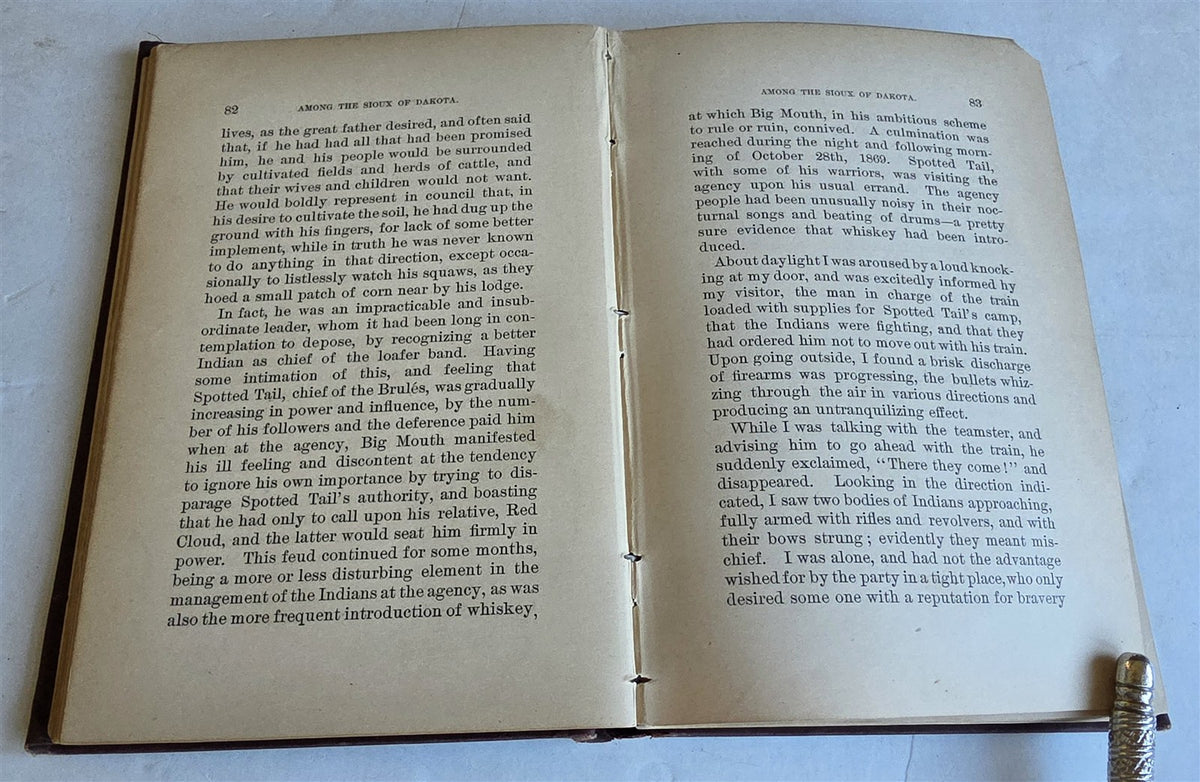 1881 Among Sioux of Dakota 18 Months Experience as Indian Agent by POOLE antique