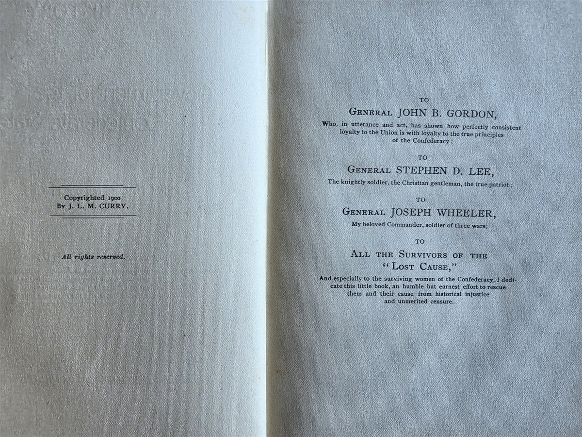 1901 CIVIL HISTORY of the CONFEDERATE STATES by J. CURRY antique AMERICANA