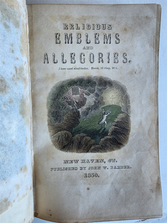 1850 EMBLEMATA ILLUSTRATED RELIGIOUS EMBLEMS antique