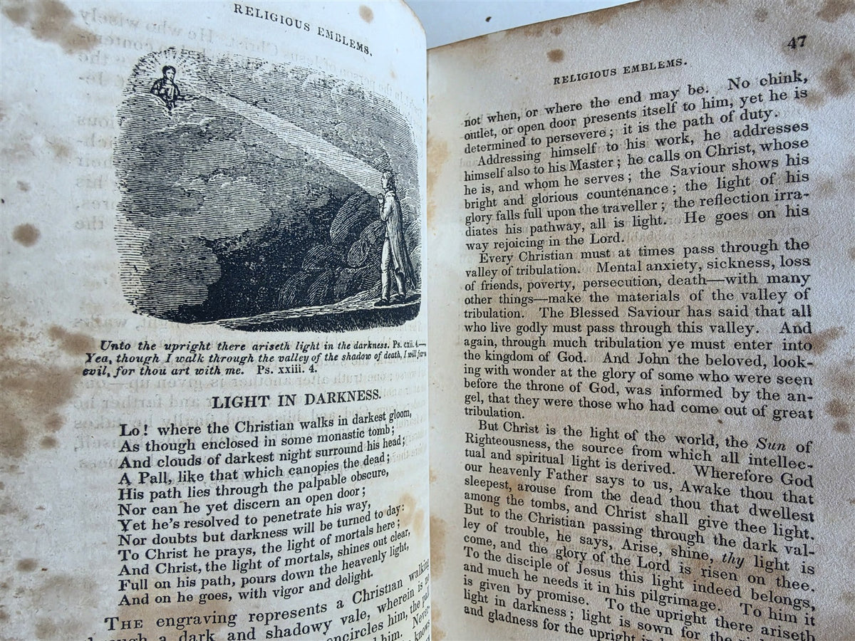 1850 EMBLEMATA ILLUSTRATED RELIGIOUS EMBLEMS antique