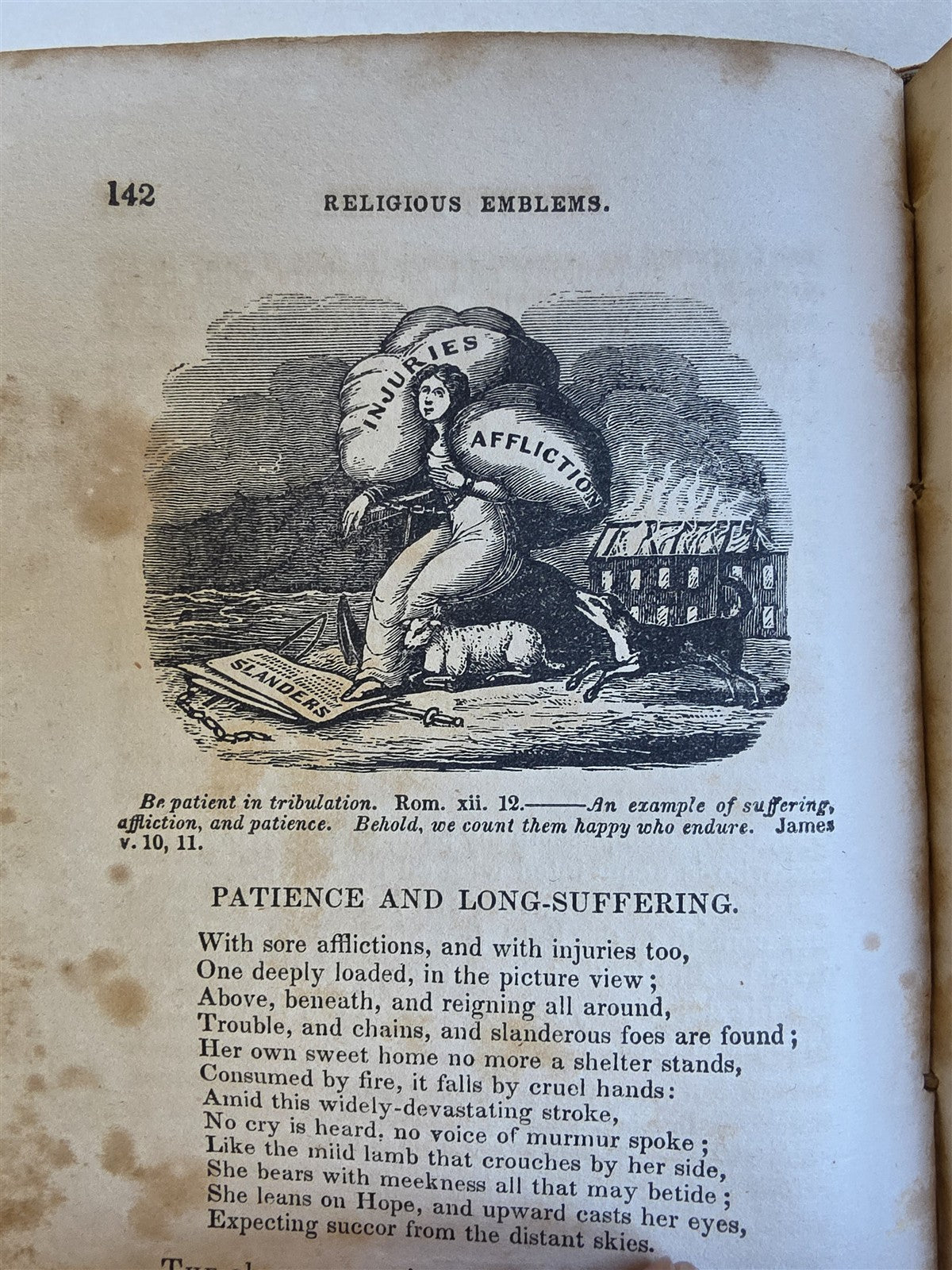 1850 EMBLEMATA ILLUSTRATED RELIGIOUS EMBLEMS antique