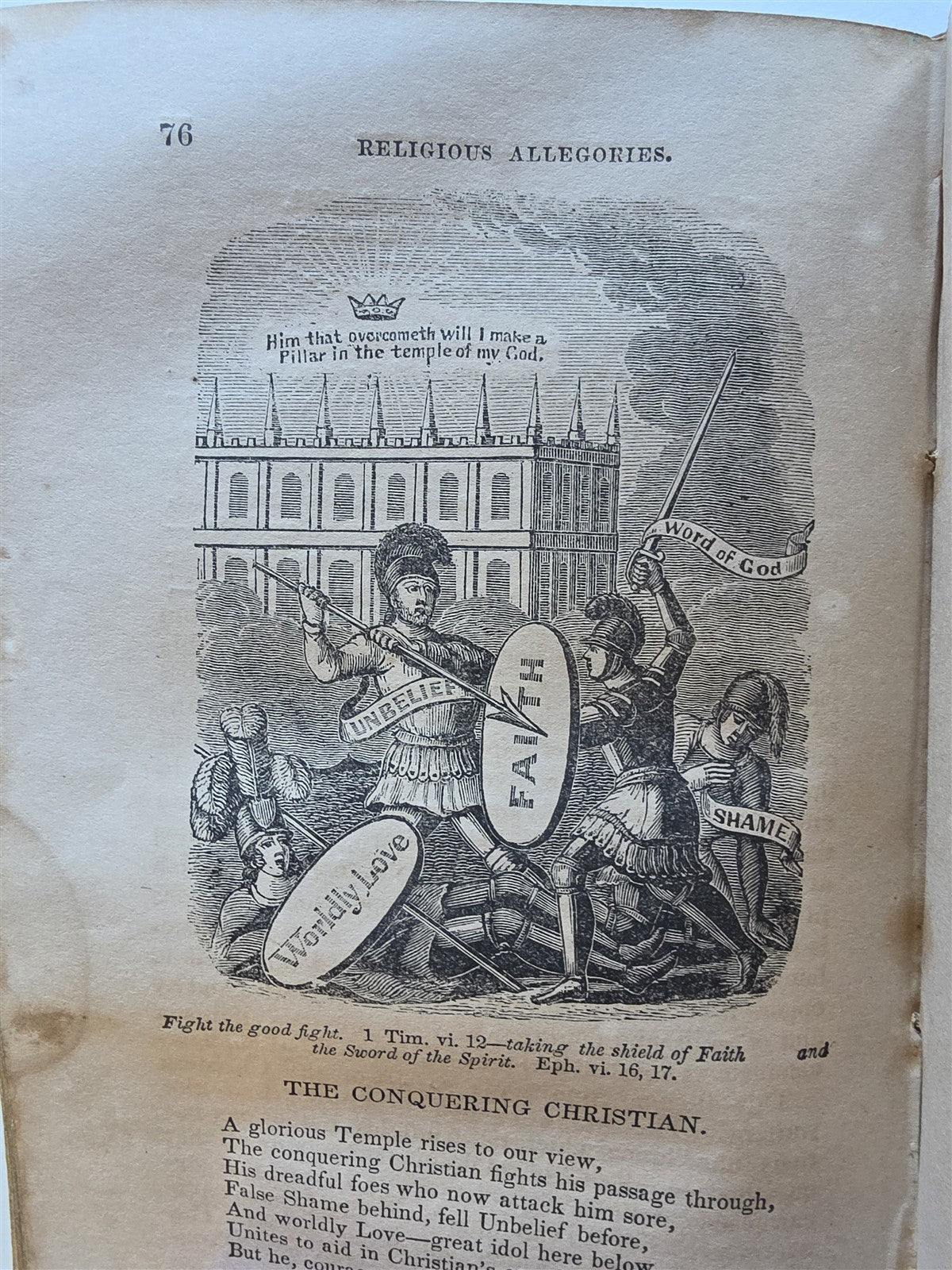 1850 EMBLEMATA ILLUSTRATED RELIGIOUS EMBLEMS antique