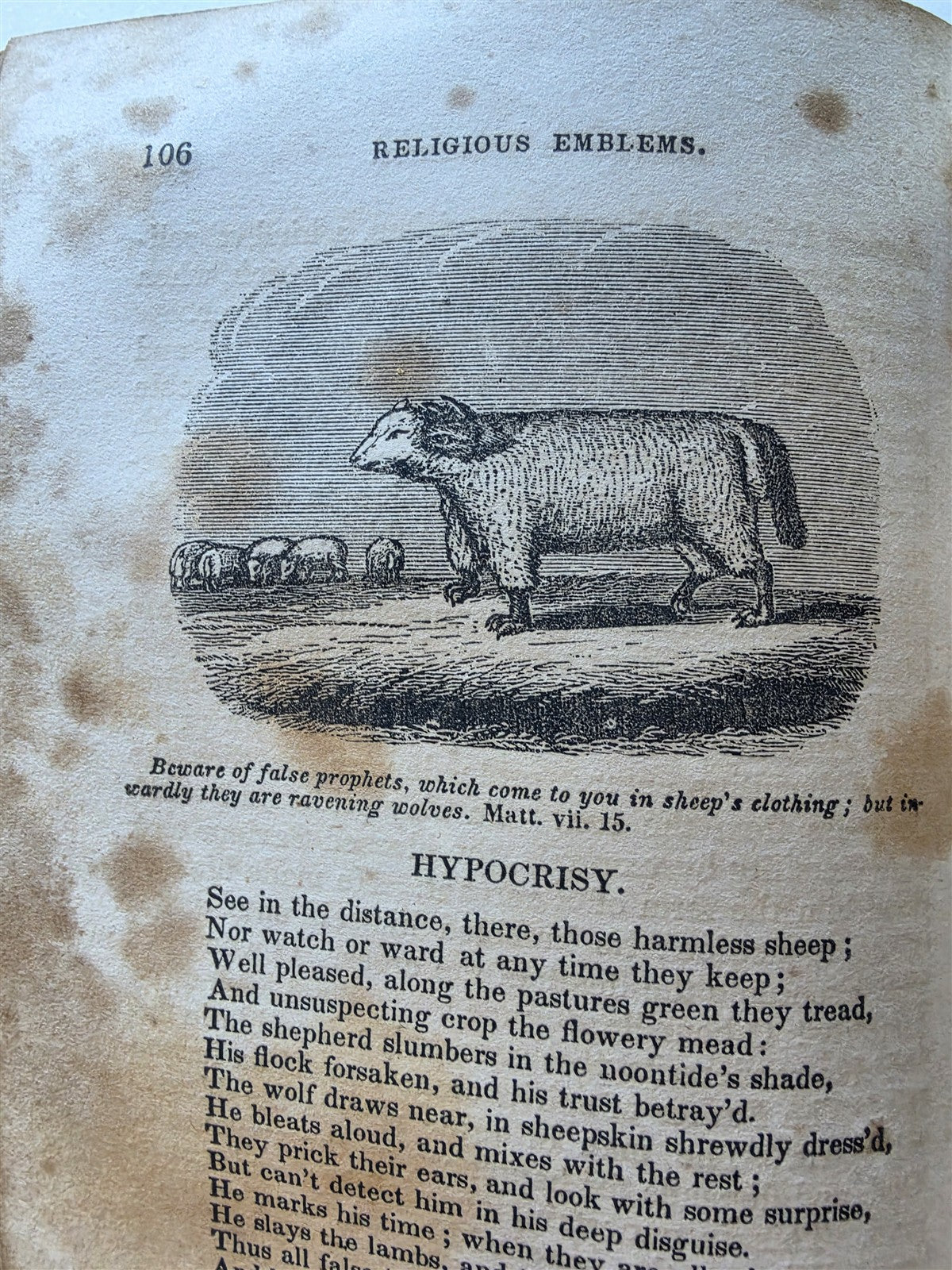 1850 EMBLEMATA ILLUSTRATED RELIGIOUS EMBLEMS antique