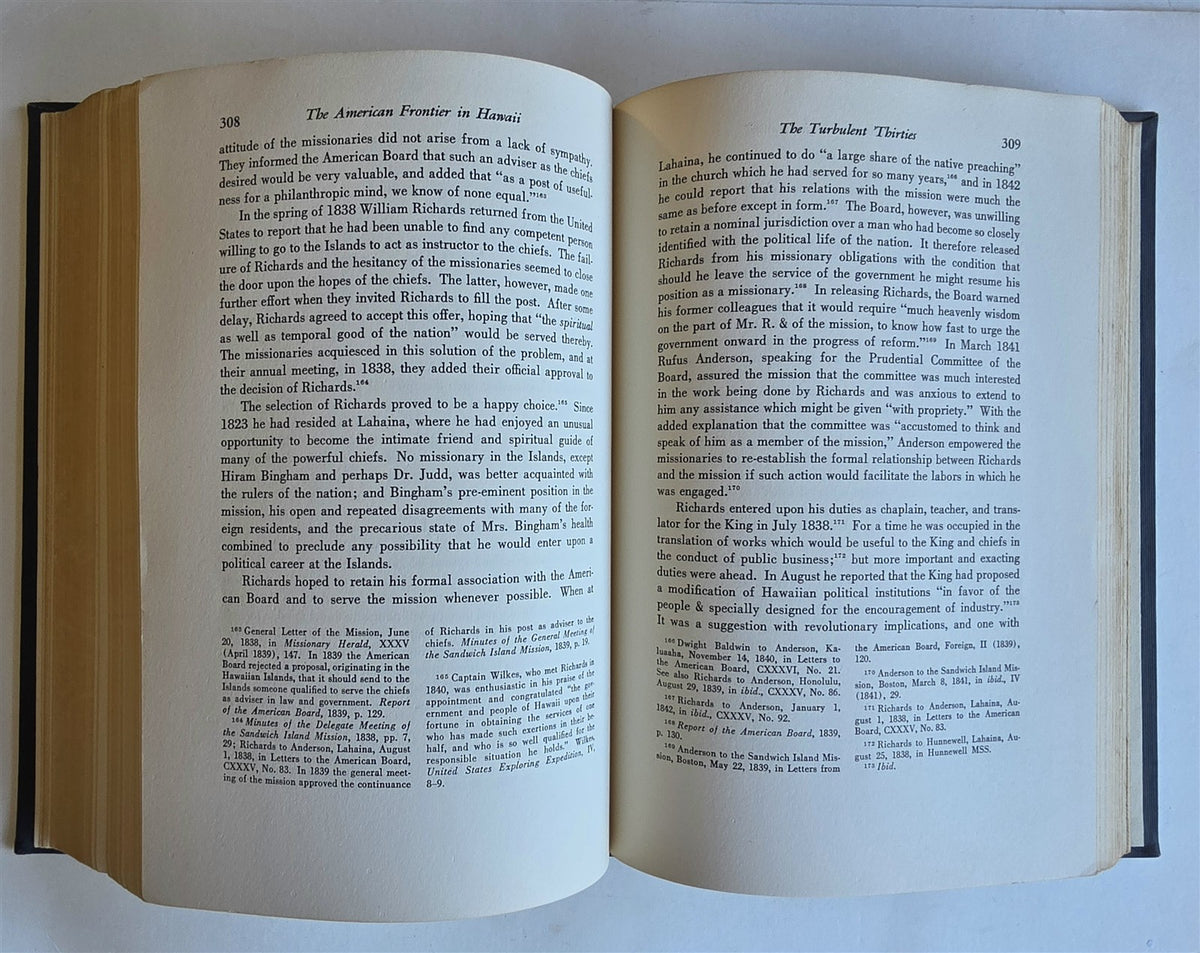 1944 THE AMERICAN FRONTIER in HAWAII The Pioneers 1789-1843 VINTAGE