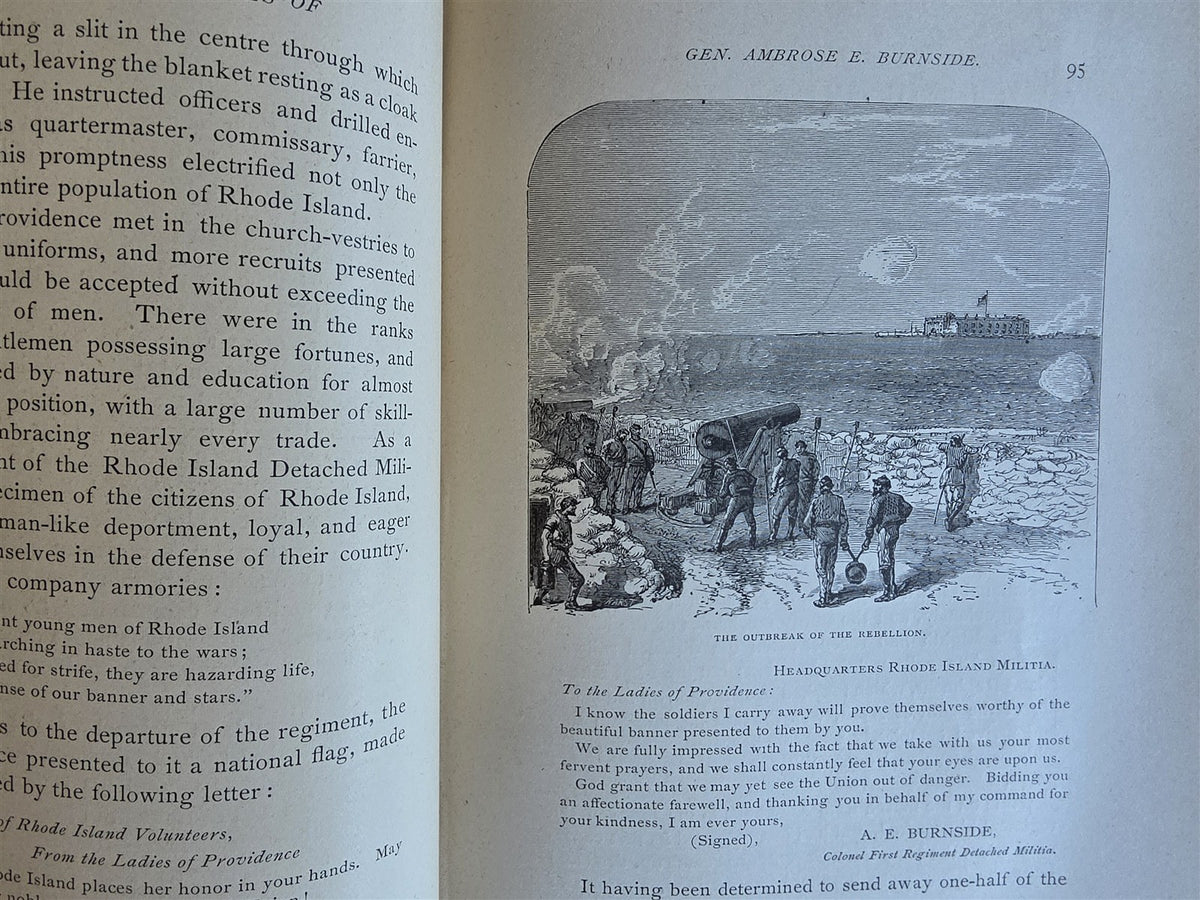 1882 LIFE & PUBLIC SERVICES of AMBROSE BURNSIDE SOLDIER CITIZEN STATEMAN antique
