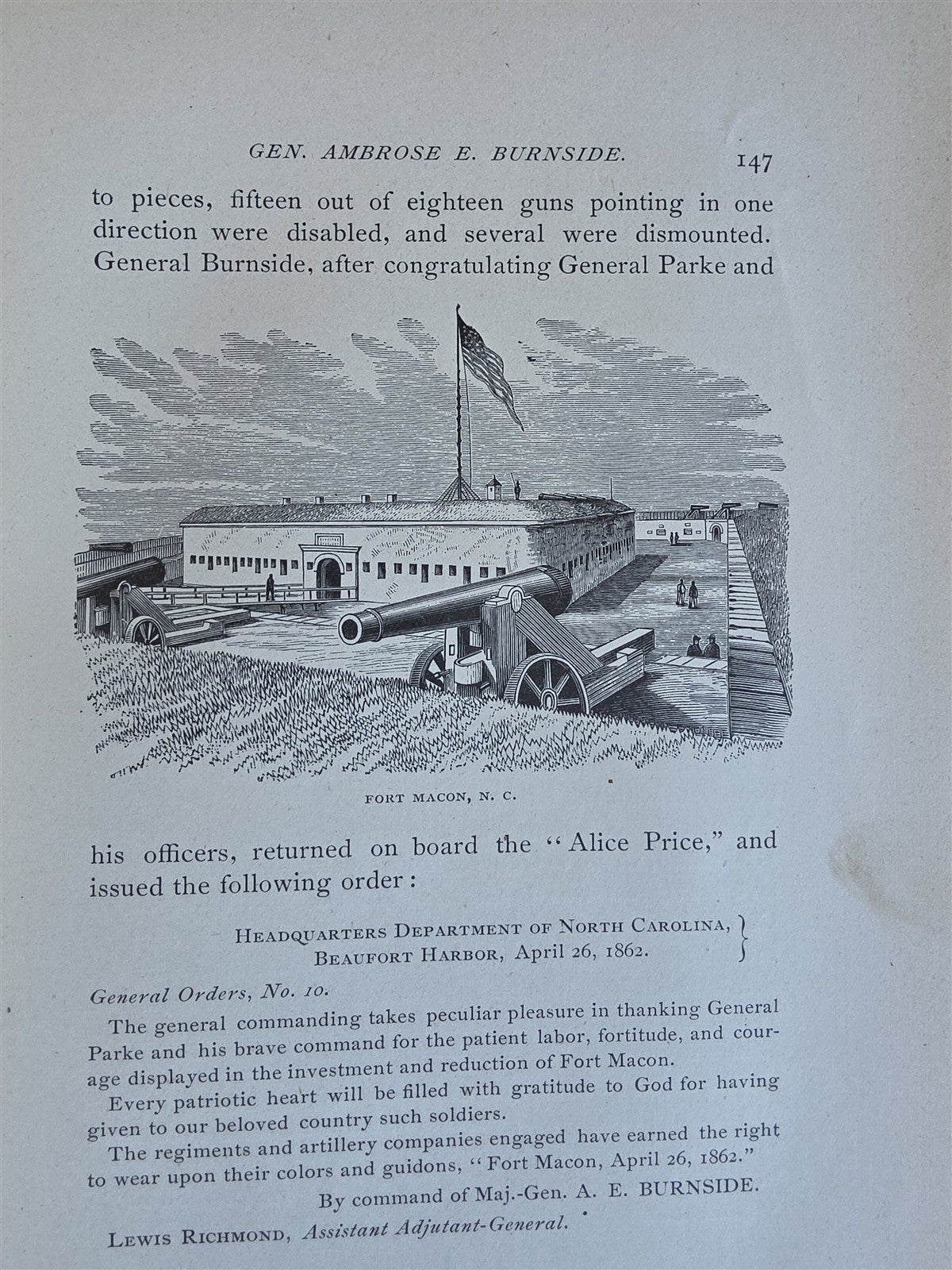 1882 LIFE & PUBLIC SERVICES of AMBROSE BURNSIDE SOLDIER CITIZEN STATEMAN antique