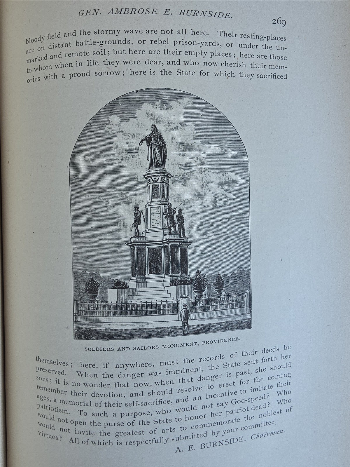 1882 LIFE & PUBLIC SERVICES of AMBROSE BURNSIDE SOLDIER CITIZEN STATEMAN antique