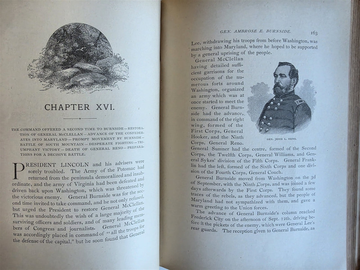 1882 LIFE & PUBLIC SERVICES of AMBROSE BURNSIDE SOLDIER CITIZEN STATEMAN antique