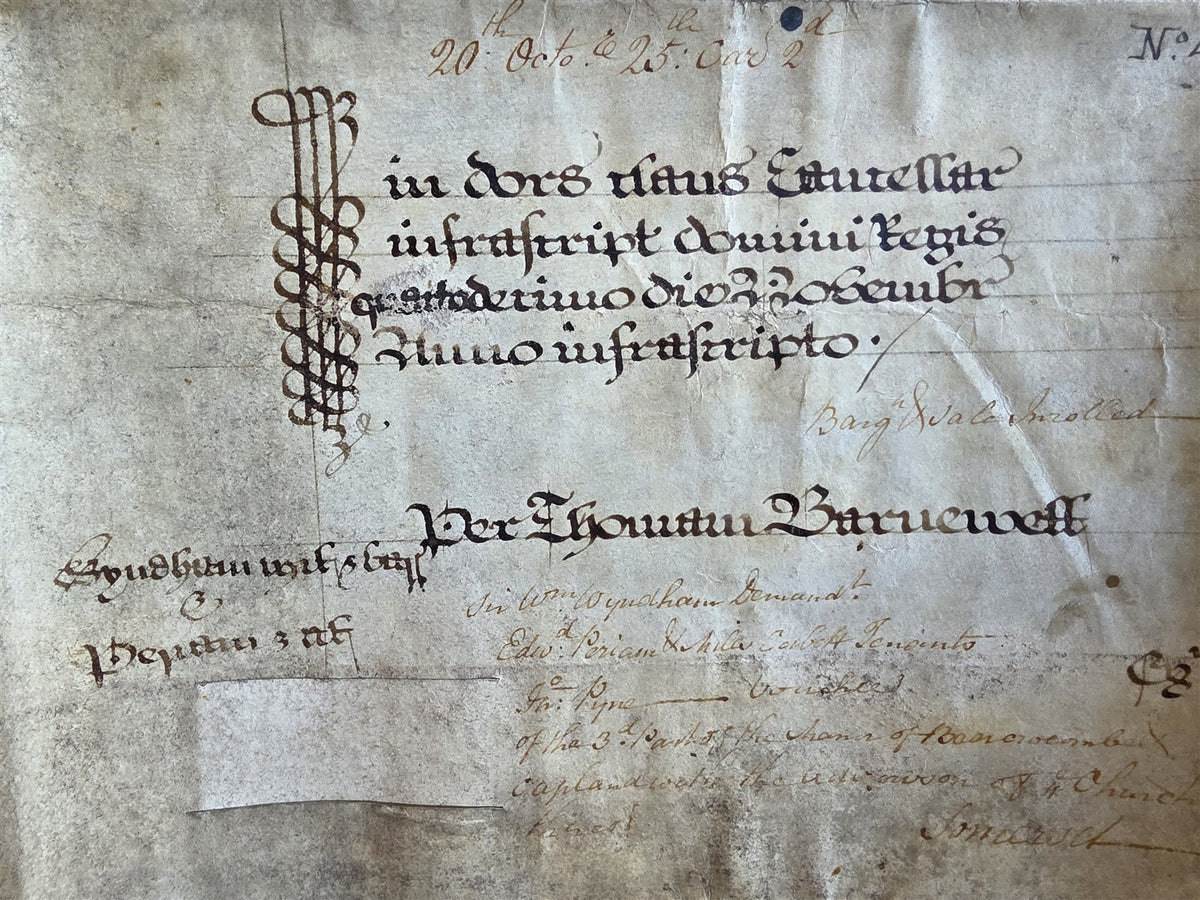 1673 MANUSCRIPT INDENTURE on VELLUM w/ WAX SEAL in ENGLISH antique 14.5x24"
